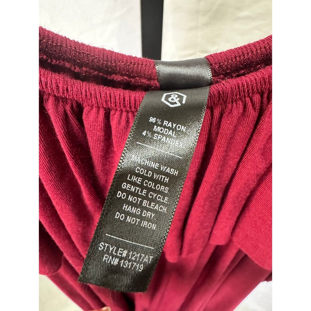 Agnes & Dora NWT Off Shoulder Flowy Tank Wine Size L Resort Festival Boho - Picture 5 of 5